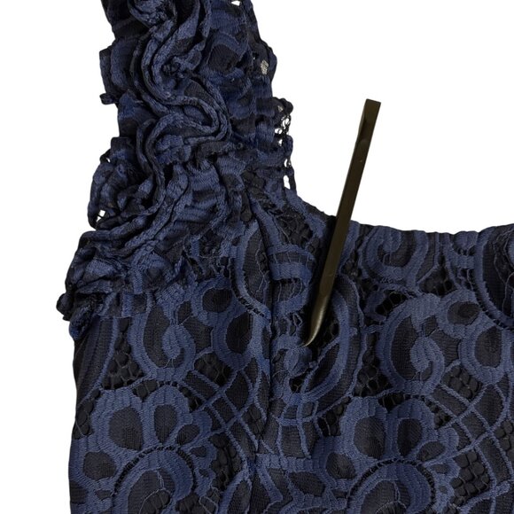 Lilly Pulitzer Mara Bright Navy About Face Two Tone Lace Dress Sleeveless Size 2 - Picture 15 of 16